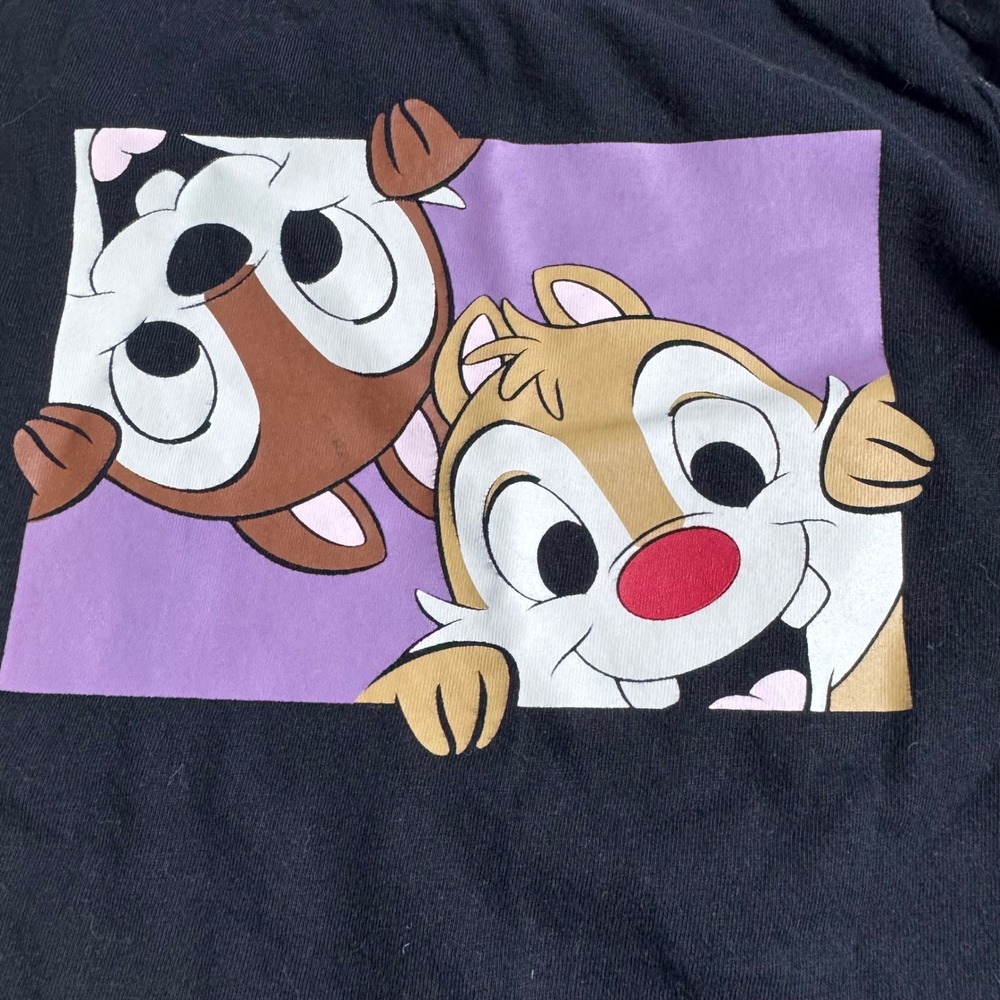 Baby Gap Disney Chip n Dale Black Long Sleeve Graphic Tee Shirt 18-24 Months